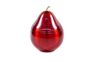 Mid-century Daydream red anodised aluminium pear-shaped ice bucket