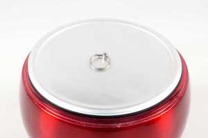 Mid-century Daydream red anodised aluminium pear-shaped ice bucket - 3