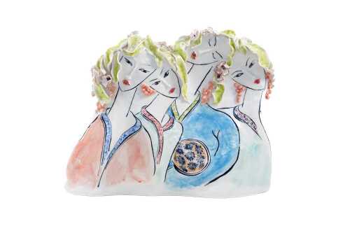 Contemporary 'Beauties in the Eastern Dream' porcelain sculpture by Yeats Gruin