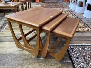 Set of three Kalmar mid-century teak nesting tables - 3