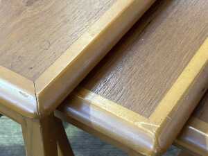 Set of three Kalmar mid-century teak nesting tables - 5