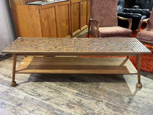 Mid-century tiled top coffee table