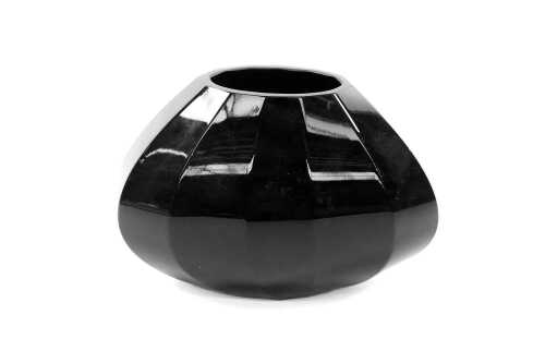 Georg Jensen black faceted glass vase
