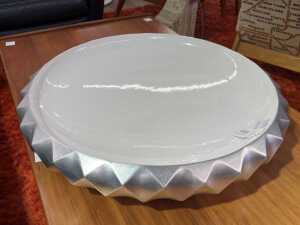 B&B Italia Joker ceramic white and silver-tone centrepiece bowl - 2