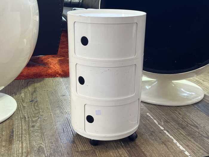 Kartell Componibili three-tier white round storage unit