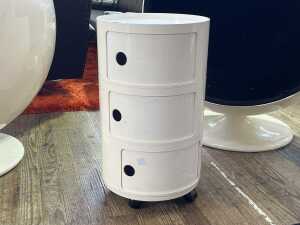 Kartell Componibili three-tier white round storage unit