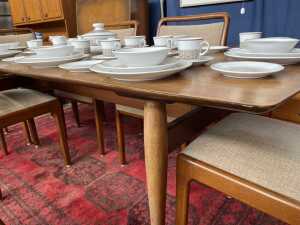Mid-century teak seven piece dining suite - 4