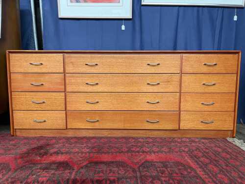 Alrob Mid-century teak lowline chest of drawers