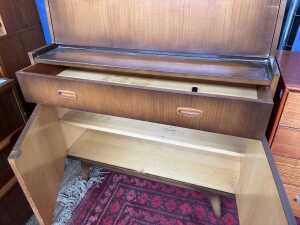 Mid-century teak bureau - 4