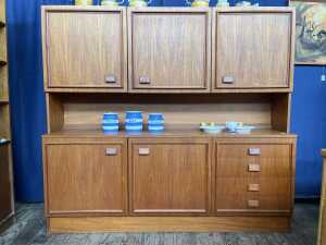 Parker mid-century teak buffet and hutch