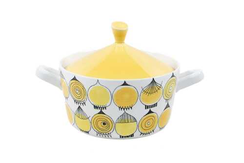 R&ouml;rstrand 'Picknick' mid-century porcelain lidded casserole dish
