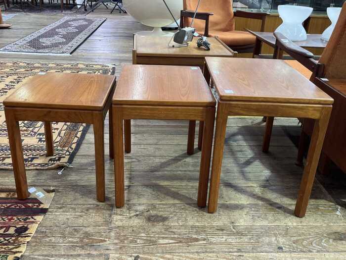 Noblett mid-century teak nest of three tables