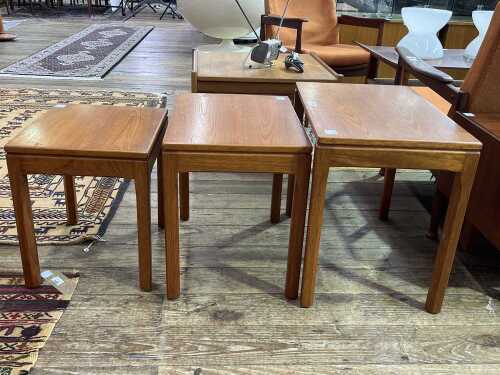 Noblett mid-century teak nest of three tables