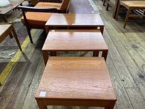 Noblett mid-century teak nest of three tables - 3
