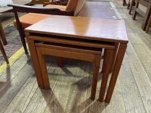 Noblett mid-century teak nest of three tables - 4