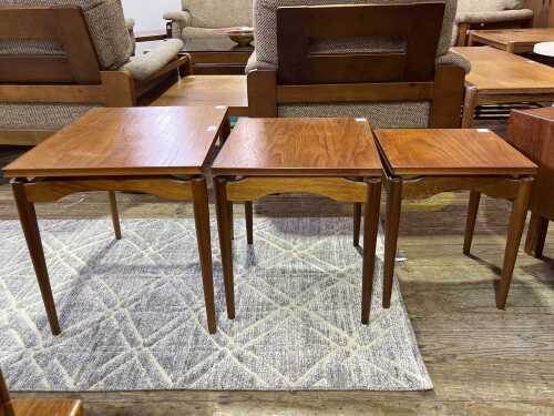 Mid-century teak nest of three side tables, c.1965