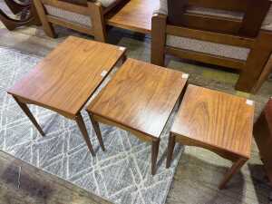 Mid-century teak nest of three side tables, c.1965 - 2