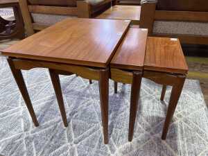 Mid-century teak nest of three side tables, c.1965 - 4