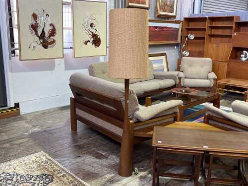 Mid-century teak standard lamp