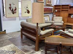 Mid-century teak standard lamp