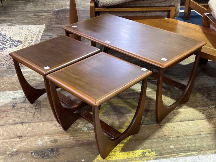 Kalmar mid-century blackwood coffee table with two nesting side tables
