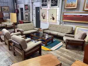 Cend Furniture mid-century blackwood modular lounge suite