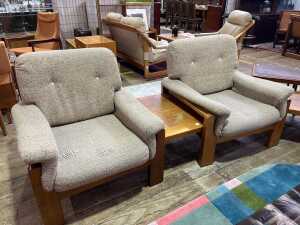 Cend Furniture mid-century blackwood modular lounge suite - 2