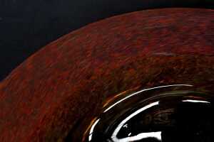 Modern orange and brown glass centrepiece bowl - 3