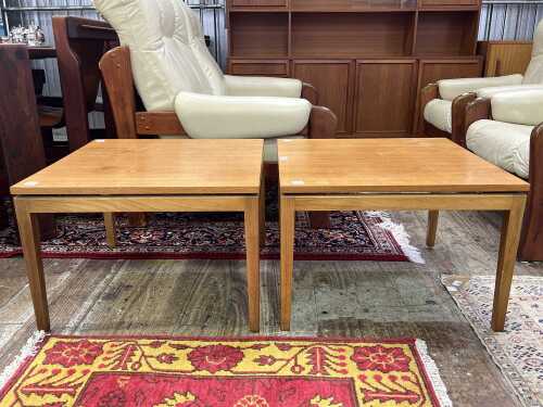 Pair of Parker mid-century teak side tables