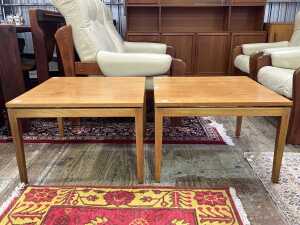 Pair of Parker mid-century teak side tables