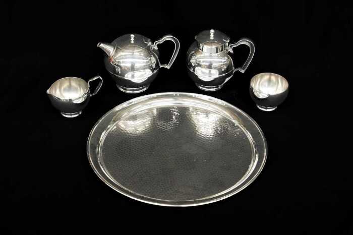 Olde Hall stainless steel five piece tea service