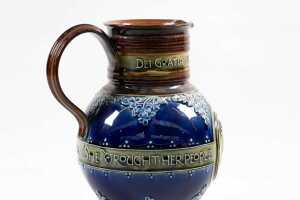 1897 Doulton Lambeth Queen Victoria Diamond Jubilee majolica stoneware jug - 3