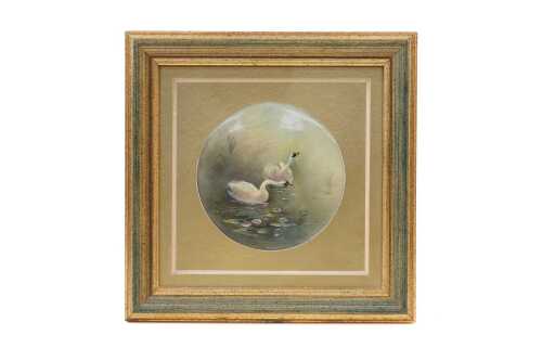 Royal Worcester hand-painted porcelain plaque