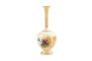 Victorian Royal Worcester blushware porcelain vase and flat back jug - 2