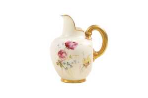 Victorian Royal Worcester blushware porcelain vase and flat back jug - 4