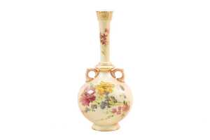 Edwardian Royal Worcester blushware porcelain vase and ewer - 2