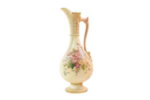 Edwardian Royal Worcester blushware porcelain vase and ewer - 3