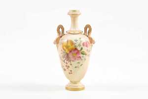 Antique Royal Worcester twin handled vase and flat back jug - 2