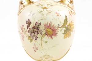 Victorian Royal Worcester porcelain twin handled vase, 1894 - 2