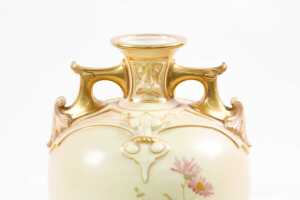 Victorian Royal Worcester porcelain twin handled vase, 1894 - 4