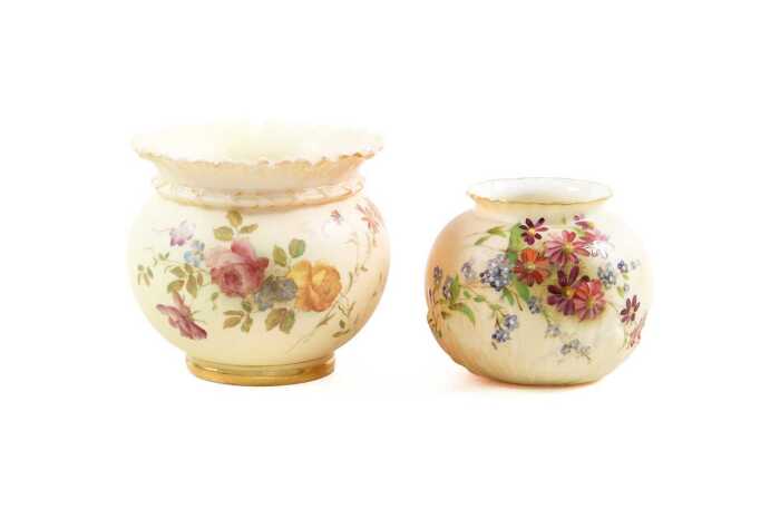 Two antique Royal Worcester porcelain vases