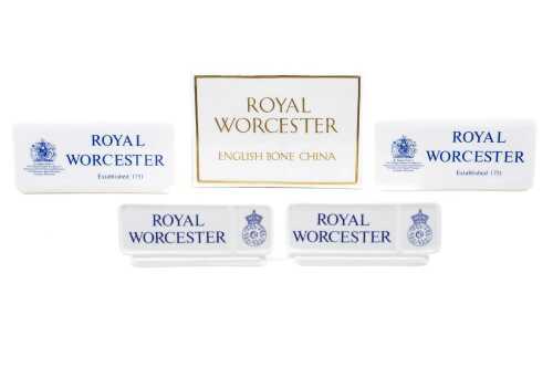 Five Royal Worcester porcelain dealer plaques