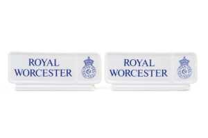 Five Royal Worcester porcelain dealer plaques - 4