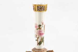 Victorian Royal Worcester porcelain twin handled vase, 1884 - 3