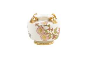 Victorian Royal Worcester porcelain vase and flat back jug, 1890 - 3