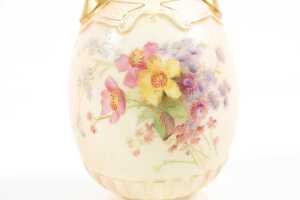 Victorian Royal Worcester blushware porcelain twin handled vase, 1898 - 3