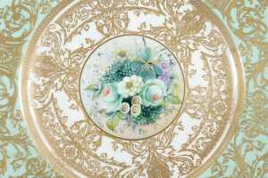 Antique Royal Worcester porcelain cabinet plate, 1921 and one other - 3