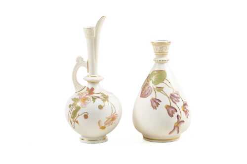 Victorian Royal Worcester porcelain vase and jug