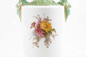 Victorian Royal Worcester porcelain twin handled vase, 1897 - 3