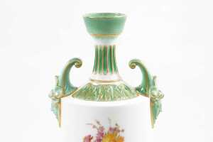 Victorian Royal Worcester porcelain twin handled vase, 1897 - 4